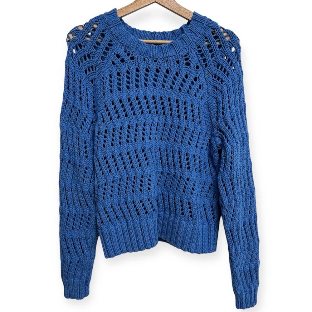 American Eagle‎ Chunky Open Knit Crochet Crew Neck Sweater Small